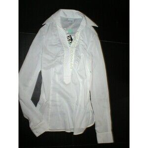 New Womens NWT Designer PF Paola Frani Top Blouse 6 White Italy 42 Work Buttons